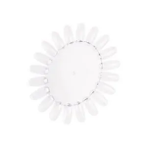 3 X CLEAR/NATURAL Round Acrylic Nail Art Tips Display Polish Practice Wheel By • £4.99