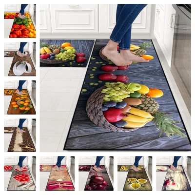£7.99 • Buy 3D Printed Rugs Kitchen Runner Fruit Mat Large Non Slip Entrance Floor Door Mats