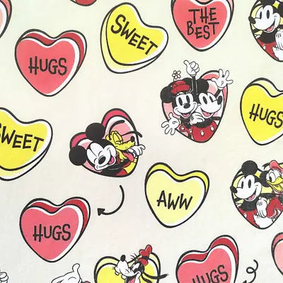 Disney Valentines Day Vinyl Tablecloth Mickey Minnie Mouse Conversation Hearts • $24.99