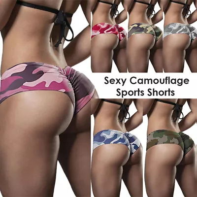 Women Yoga Shorts High Waist Butt Lift Yoga Pants Ruched Scrunch Gym Trousers~ • £4.93