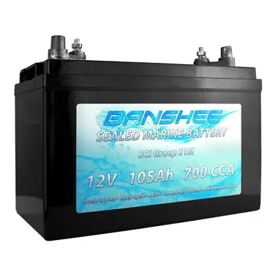 Banshee Marine Starting/Deep Cycle Dual Terminal Sealed AGM Battery Bci No. 31 • $291.81