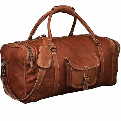 Bag Leather Weekend Travel Gym Holdall Duffle Luggage Duffel Large Overnight Men • £47.88