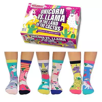 Womens Odd Socks Unicorn Vs Llama Mismatch 6 Ladies US 6.5-10.5 United Oddsocks • $28.99