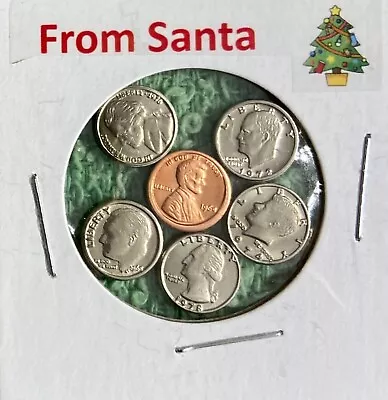   From Santa   - Modern Mini U.s. Coins Set In Holder • $7.98