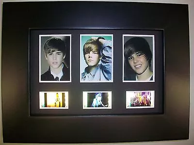 JUSTIN BIEBER Framed Trio Movie Film Cell Memorabilia Piece Collectible Gift • $49.95