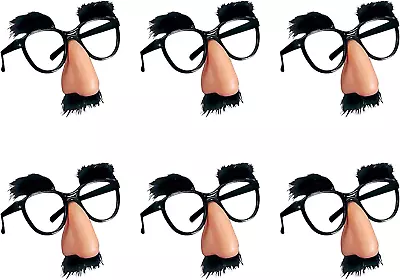 6 PCS Disguise Glasses With Funny Nose With Eyebrows And Mustache Perfect Party • $15.95