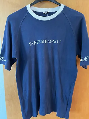 MOSCHINO Mare Men's T Shirt-VAFFAMABGNO-Navy Cotton-VINTAGE 90's-Made In ITALY • $25