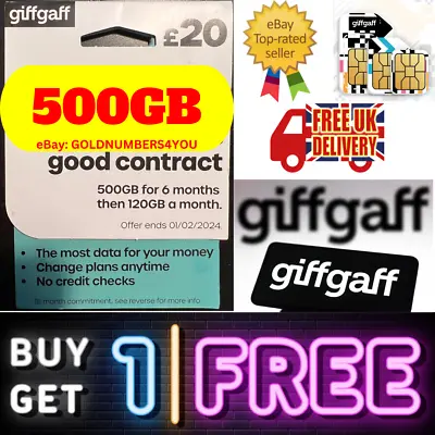 NEW Versatile GiffGaff UK SIM Card Pay As You Go Or Contract Get Connected Today • £0.99