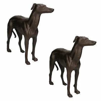 £85.37 • Buy Greyhound Whippet Dog Cast Iron Statue Figure Trophy Ornament Sculpture Pair