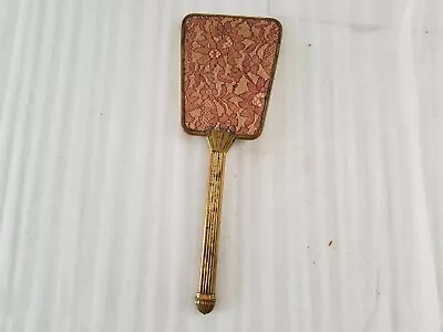 Vintage Hand Held Brass Handle & Frame Floral Vanity Mirror • $14.99