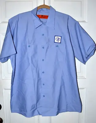 Vtg Short Sleeve Delivery Work Shirt Red Cap Men's XL Service Station Etc.. • $20.25