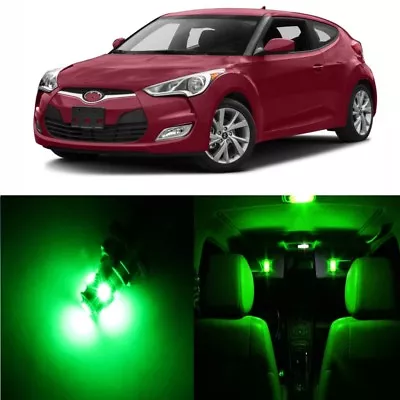 10 X Green Interior LED Lights Package For 2012 - 2017 Hyundai Veloster + TOOL • $11.99