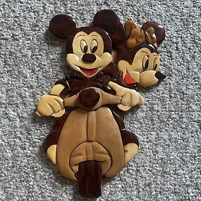 Mickey And Minnie Mouse Wooden Wall Art Decor Moped Vintage RARE • $25.49