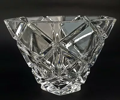 Mikasa Yugoslavia Hexagonal Crystal Glass Bowl  5¼  Tall • $44.95