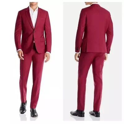 Paul Smith Mens Soho Fit Wool Mohair Burgundy Red Blazer Suit Jacket R36 • $280