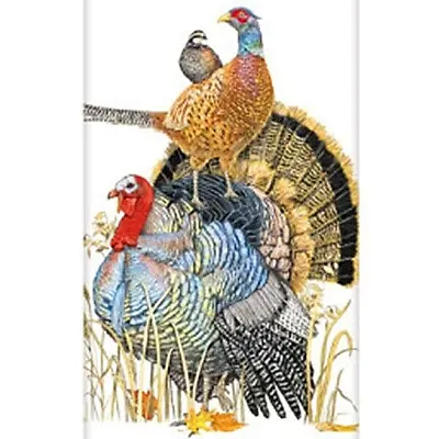 Mary Lake-Thompson Turkey Pheasant Quail Stacked Birds Flour Sack Kitchen Towel • $10.50