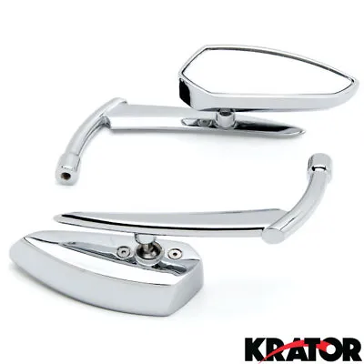 Chrome Grim Reaper Universal Custom Motorcycle Cruiser Mirrors - Free Adapters • $35.99