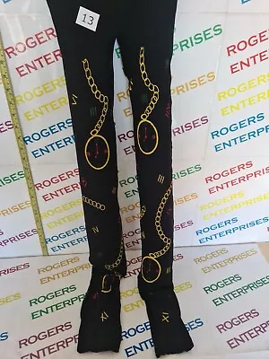 £1.99 • Buy Pair Black Patterned Opaque Adult Printed Fashion Footless Tights Large Choice