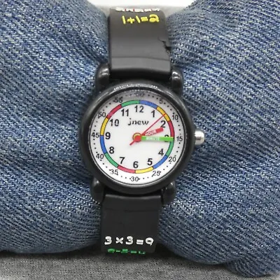 Jnew Math Formula Watch Quartz Black Band Round 27 Mm Case White Colorful Dial • $6.99