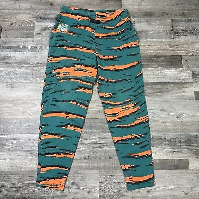 Zubaz Pants Miami Dolphins VTG Mens S Green Orange Drawstring 32x29.5 • $28.88