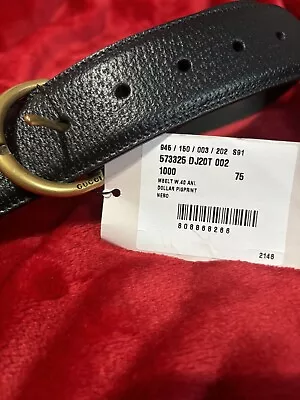 Women’s Gucci Black Leather Belt • $88