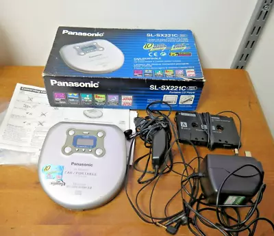 Panasonic Silver Portable CD Player SL-SX221C - Boxed With Headphones + More • £14.99