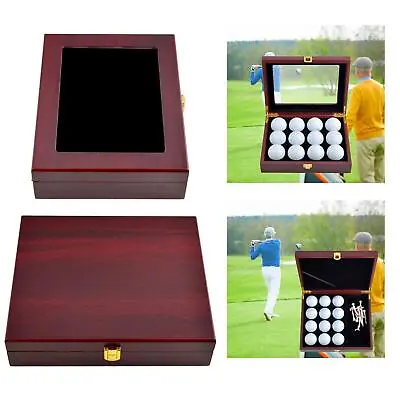 £25.61 • Buy Wooden Golf Ball Display Storage Box Red For 12 Balls