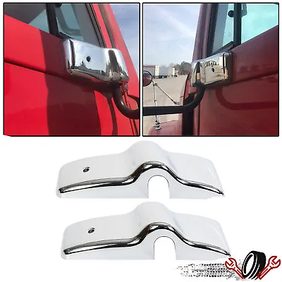 Chrome Door Mirror Brackets Left Right Fit Freightliner Century Columbia Pair • $27.90
