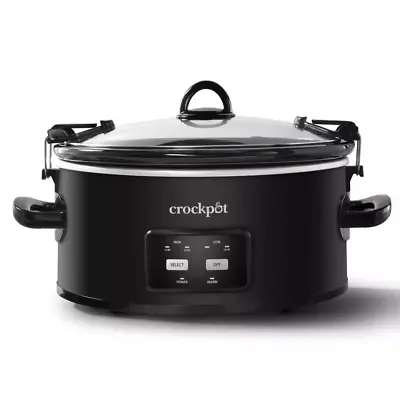 Crock-Pot 6qt Programmable Cook & Carry Slow Cooker Black SCCPVLF605-B • $45.99