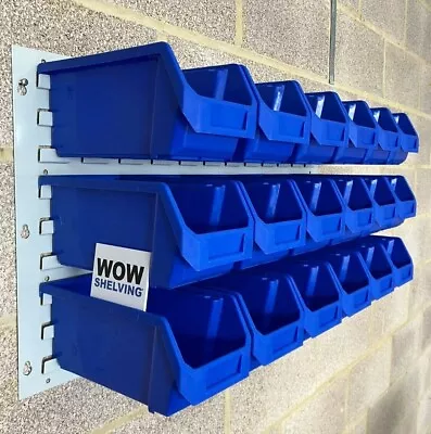 Bin Storage Kit Box Wall Panel Louvre Rack Garage Wall Mounted Unit Workshop • £59.99