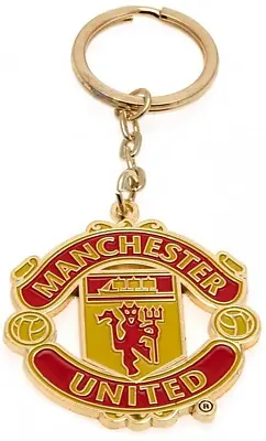 £5.95 • Buy Manchester United Fc Gold Club Crest Car Keychain Keyring Key Ring Gift Mufc