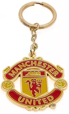 £5.95 • Buy Manchester United Fc Gold Club Crest Car Keychain Keyring Key Ring Gift Mufc