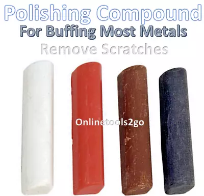 Polishing Buffing Compound Full Set Metal Brass Gold Most Metals Scratches 5345Q • £7.77