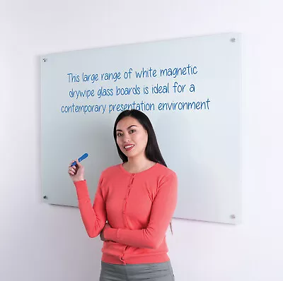 Wonderwall Large Glass Dry-wipe Magnetic Whiteboard With Fixings - 6 Sizes • £221