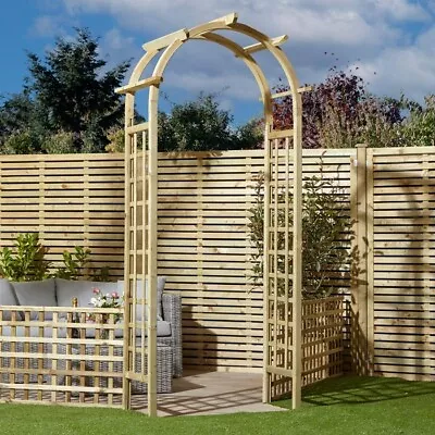 Rowlinson Round Top Chester Rose Garden Timber Arch Pressure Treated • £85