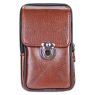 Men Leather Waist Belt Bag Pack Wallet Purse Mobile Cell Phone Bag Pouch Pocket • £7.81