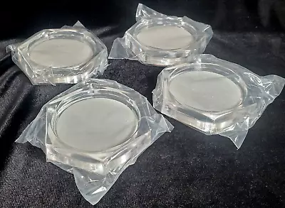 Set Of 4 Clear Acrylic Block Hexagon Coasters With Cork Bottoms 3.75  Sealed New • $13.89