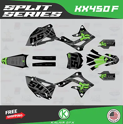 Graphics Kit For Kawasaki KX450F (2013-2015) KX 450F Split Series - Green Shift • $158.47