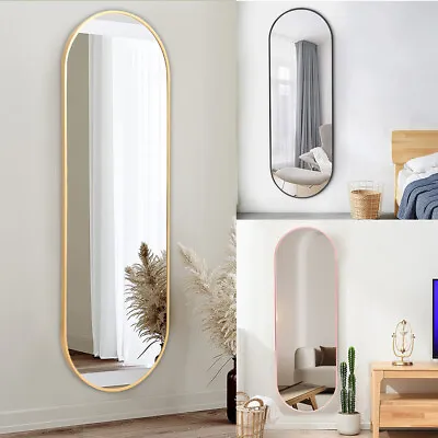 Extra Wide Tall Full Length Mirror Arched Large Oval Framed Mirror Wall Mounted • £35.95