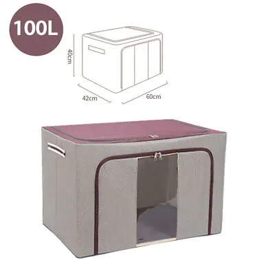 Underbed Clothes Storage Bags Zipped Organizer Wardrobe Cube Closet Boxes • £10.75
