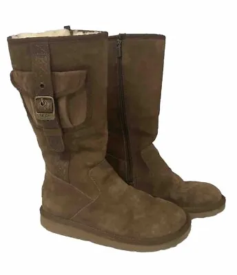 UGG Australia Boots Adult Size 5 Retro Cargo Brown Suede Sheepskin Pocket • $39.99