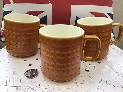 Vintage 1970s Hornsea “Saffron” Mugs X3 • £25