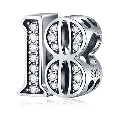 Genuine S925 Sterling Silver 18th Birthday Charm For Bracelets • £21.99