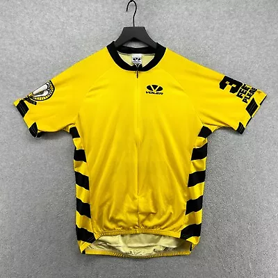 Voler Cycling Jersey Mens Size XL Yellow Short Sleeve 3 Feet Please Made USA • $15.33