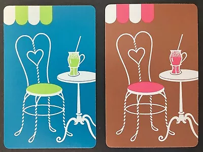 Ice Cream Parlor Chair Table 2 Vintage Single Swap Playing Cards Pair Ace Spades • $6.32
