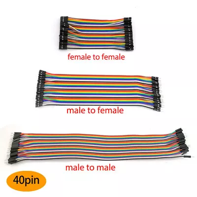 40PC Male To Male To Female To Female Jumper Wire 10/20/30CM Arduino Breadboard • $1.59