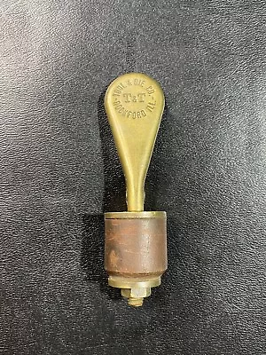 Vintage Marine Boat Brass Bailer Plug - T & T Tool & Die Co. Rockford Illinois • $49.50