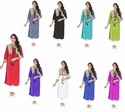 $63.80 • Buy Indian Women's Long Dress Tunic Wedding Wear Choli Party Wear Suit Multi Color