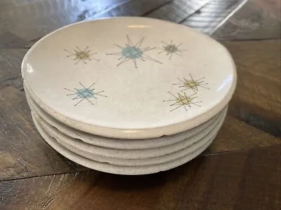 Franciscan Atomic Starburst Dessert Bread Plates Set Of 5 - Well Used • $35