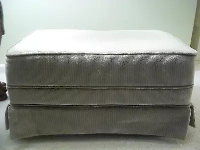 Vintage Upholstered Beige Footstool Footrest Ottoman  24'' X 16'' X 12 1/2'' • $59.99